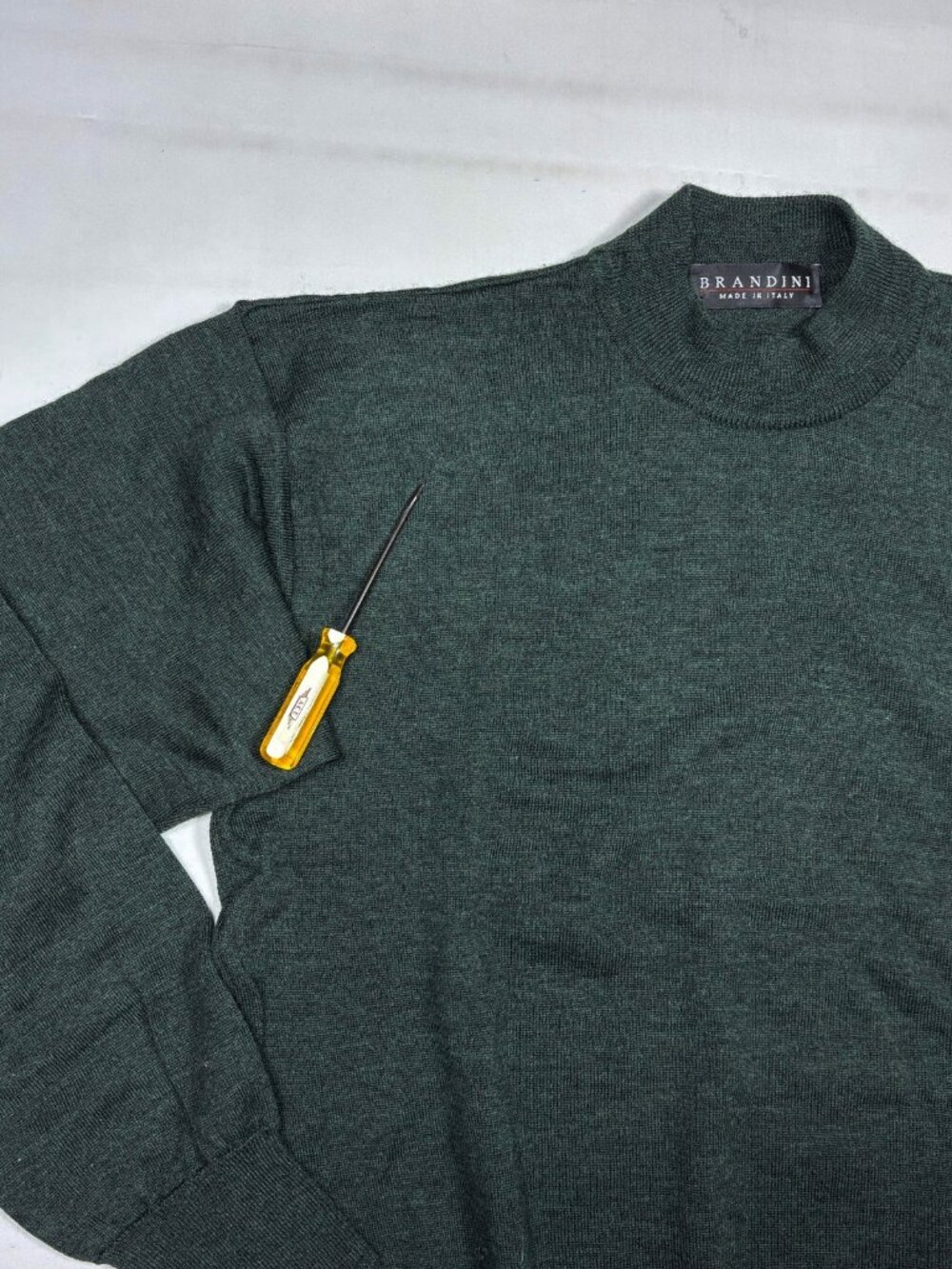 Lot of 3 VTG Brandini Italy 100% Merino Wool Mock Neck Sweaters Mens Large L - Picture 15 of 16